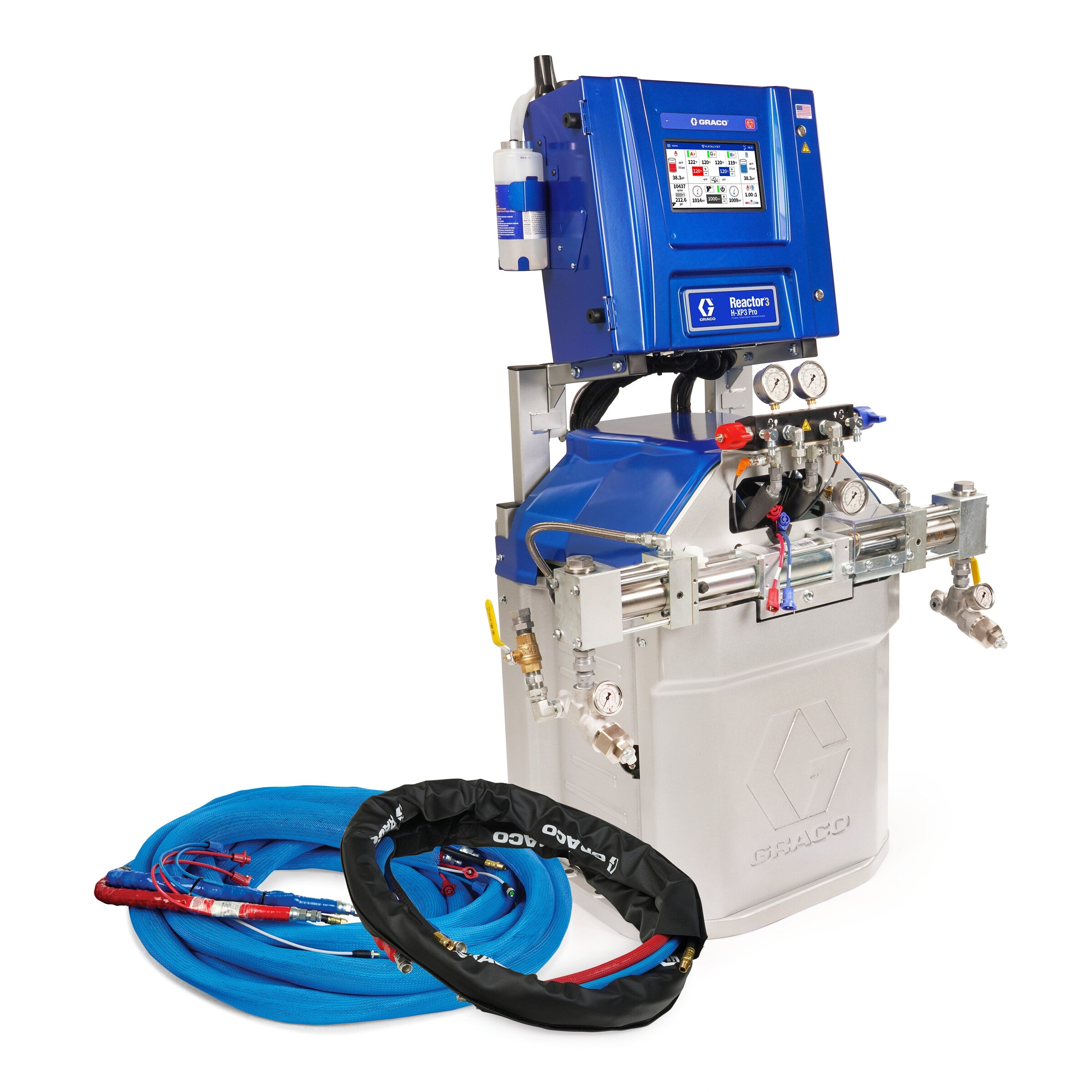 ESR385 - Reactor 3 H-XP3 Pro Tier Polyurea Proportioner Package, 50 ft External Heated Hose, 10 ft Xcelerator Whip Hose, 230V