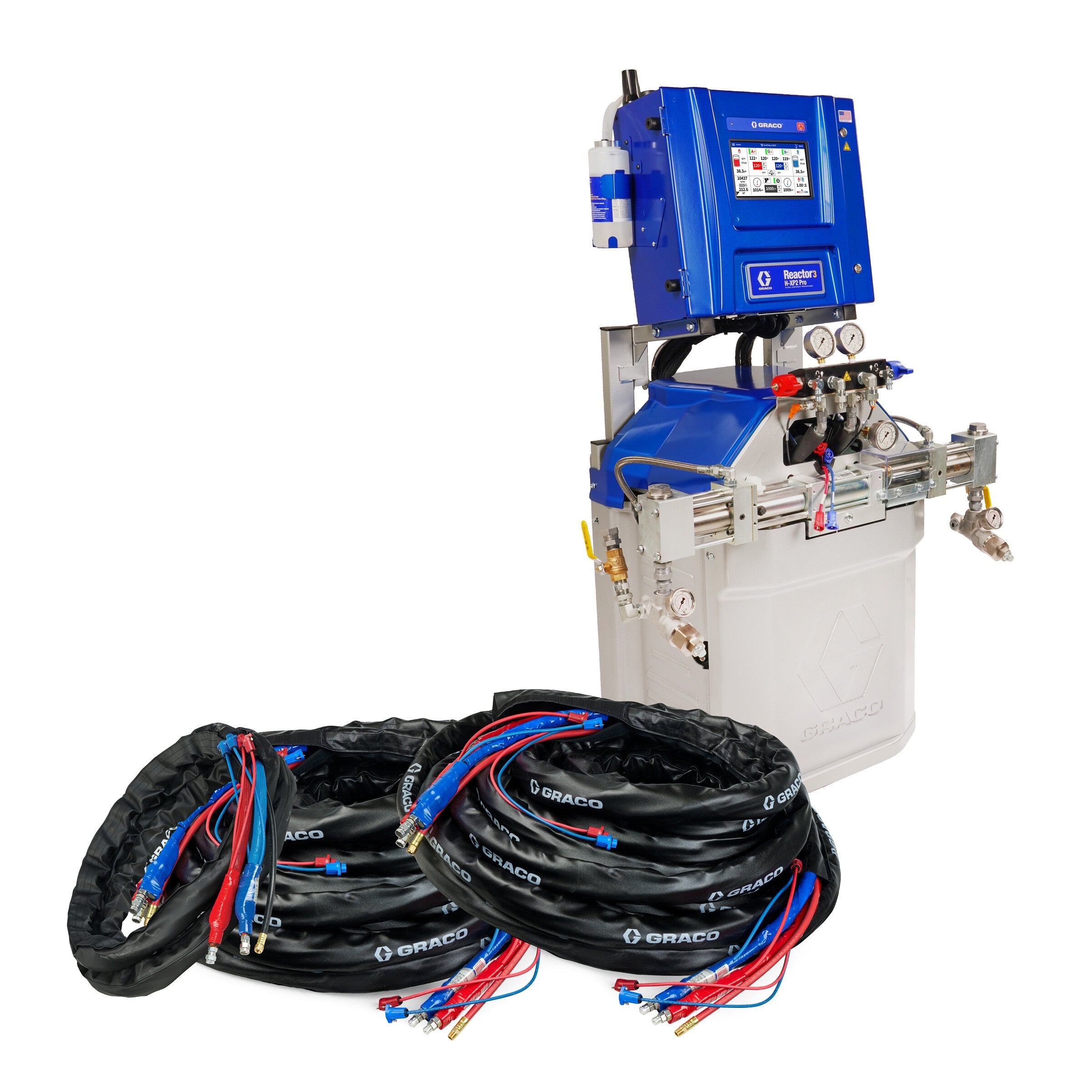 IHR365 - Reactor 3 H-XP2 Pro Tier Polyurea Proportioner Package, 200 ft Internal Heated Hose, 20 ft Xcelerator Whip Hose, 60 Hz